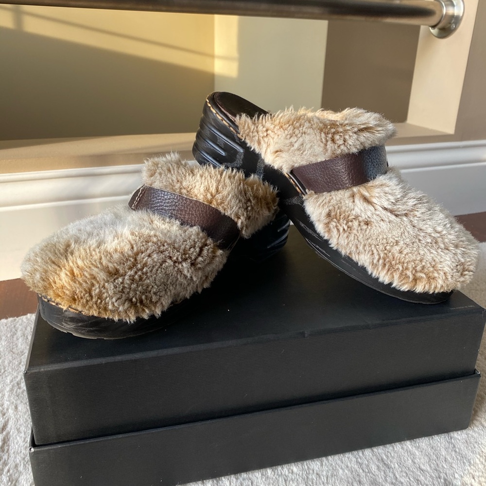Sam Edelman brown faux slip on shoes